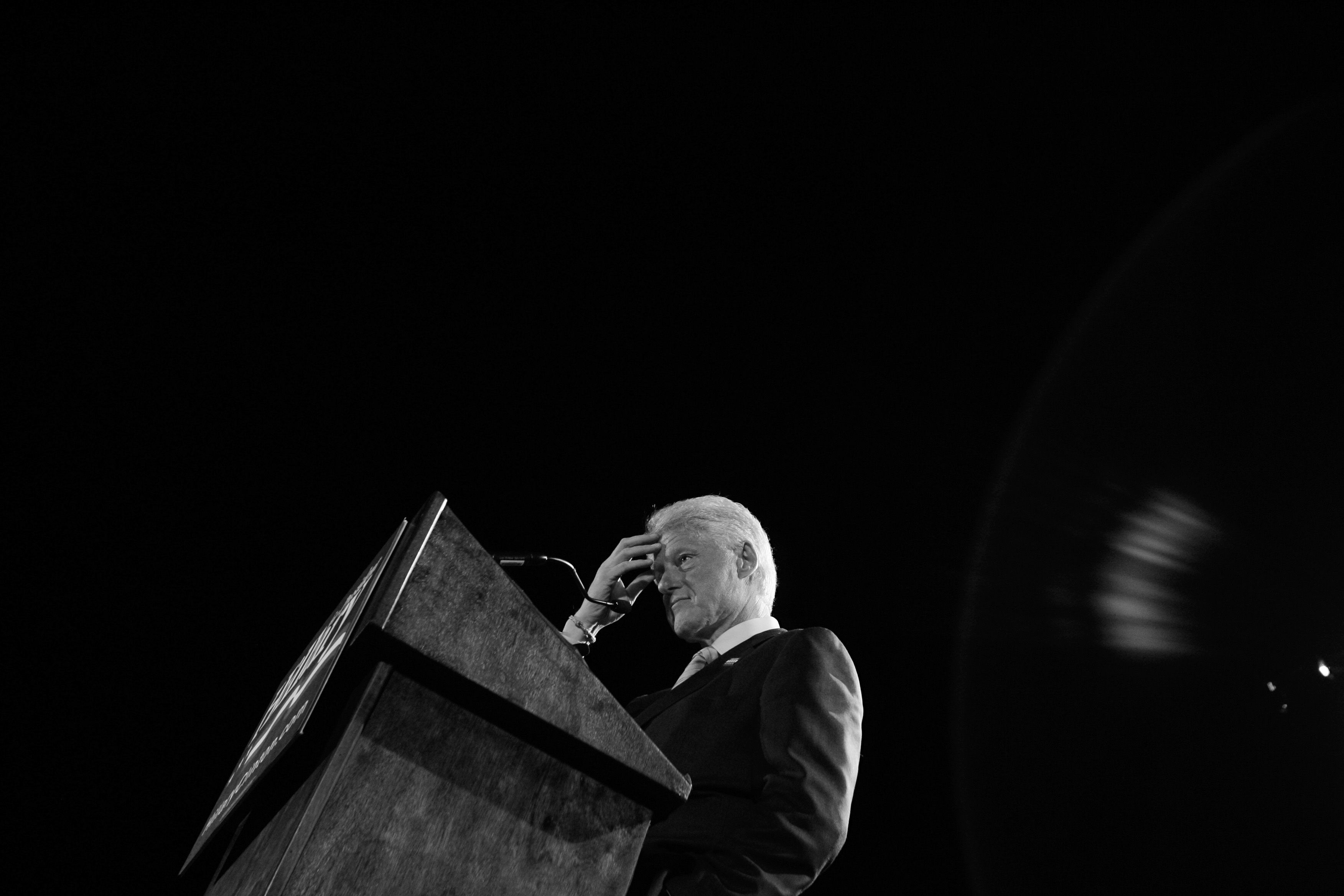 President  Bill Clinton campaigns in Las Vegas for his wife, Sen.Hillary Clinton, on November 5, 2007. Hillary Clinton Presidential Campaign 2008