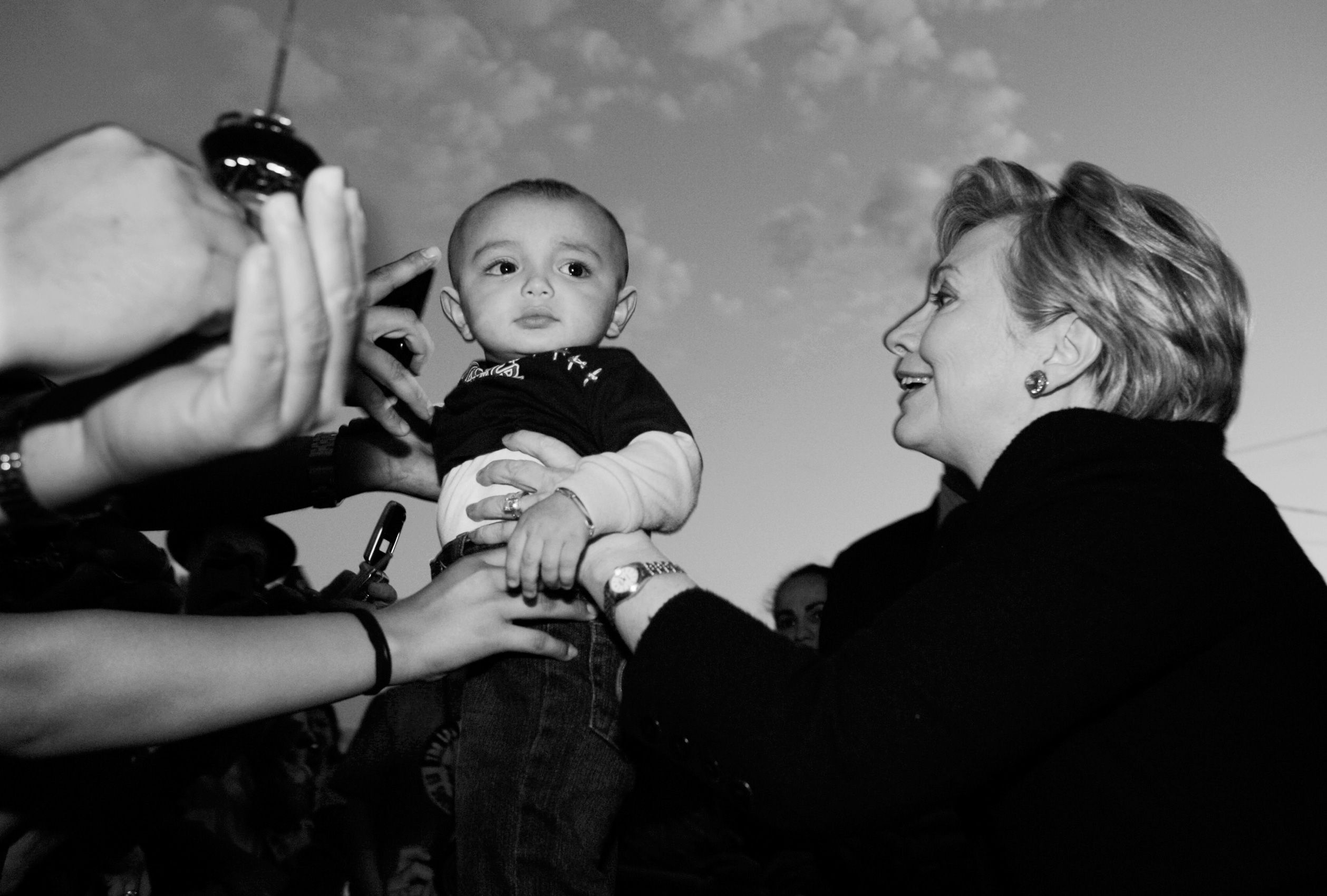 Presidential hopeful Sen. Hillary Clinton, D-NY, greets supporters after speaking to members of the Culinary Workers Union at a contract rally in Las Vegas on Friday, March 23, 2007.  Hillary Clinton Presidential Campaign 2008