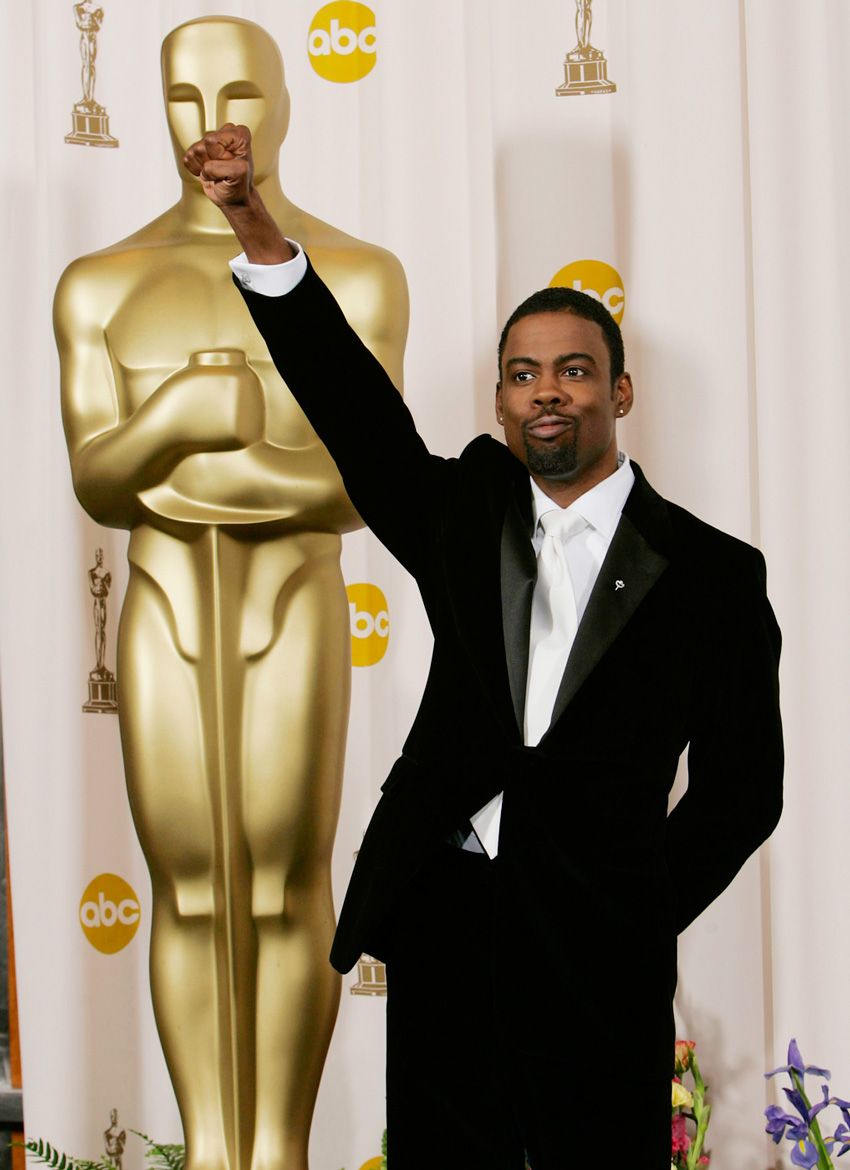 Academy Awards host Chris Rock poses for photographers backstage at the 77th Academy Awards Sunday, Feb. 27, 2005, in Los Angeles.  Chris Rock Oscars