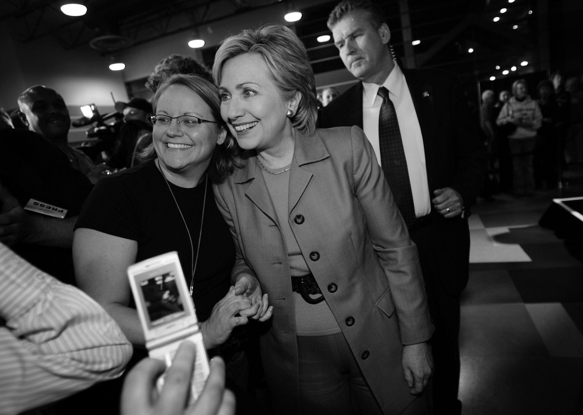 Democratic presidential hopeful, Sen. Hillary Clinton, D-N.Y., has her picture taken with a supporter following a campaign stop in Las Vegas on Wednesday, February 21, 2007. Hillary Clinton Presidential Campaign 2008
