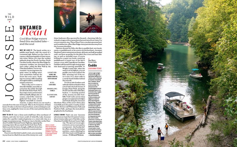 Leigh Webber's Lake Jocassee photographs in Garden and Gun