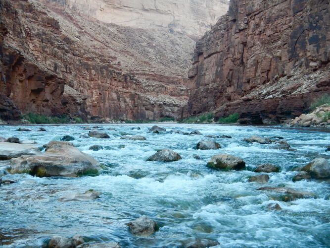 Colorado River rapids. Grand Canyon