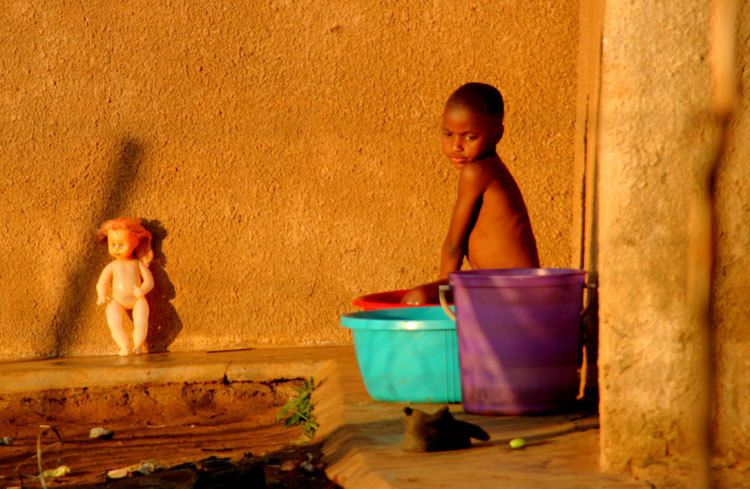 child bathing, Swaziland, Africa