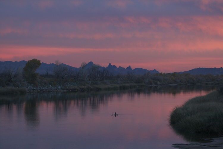 Sunset colors. Colorado River. Needles, CA