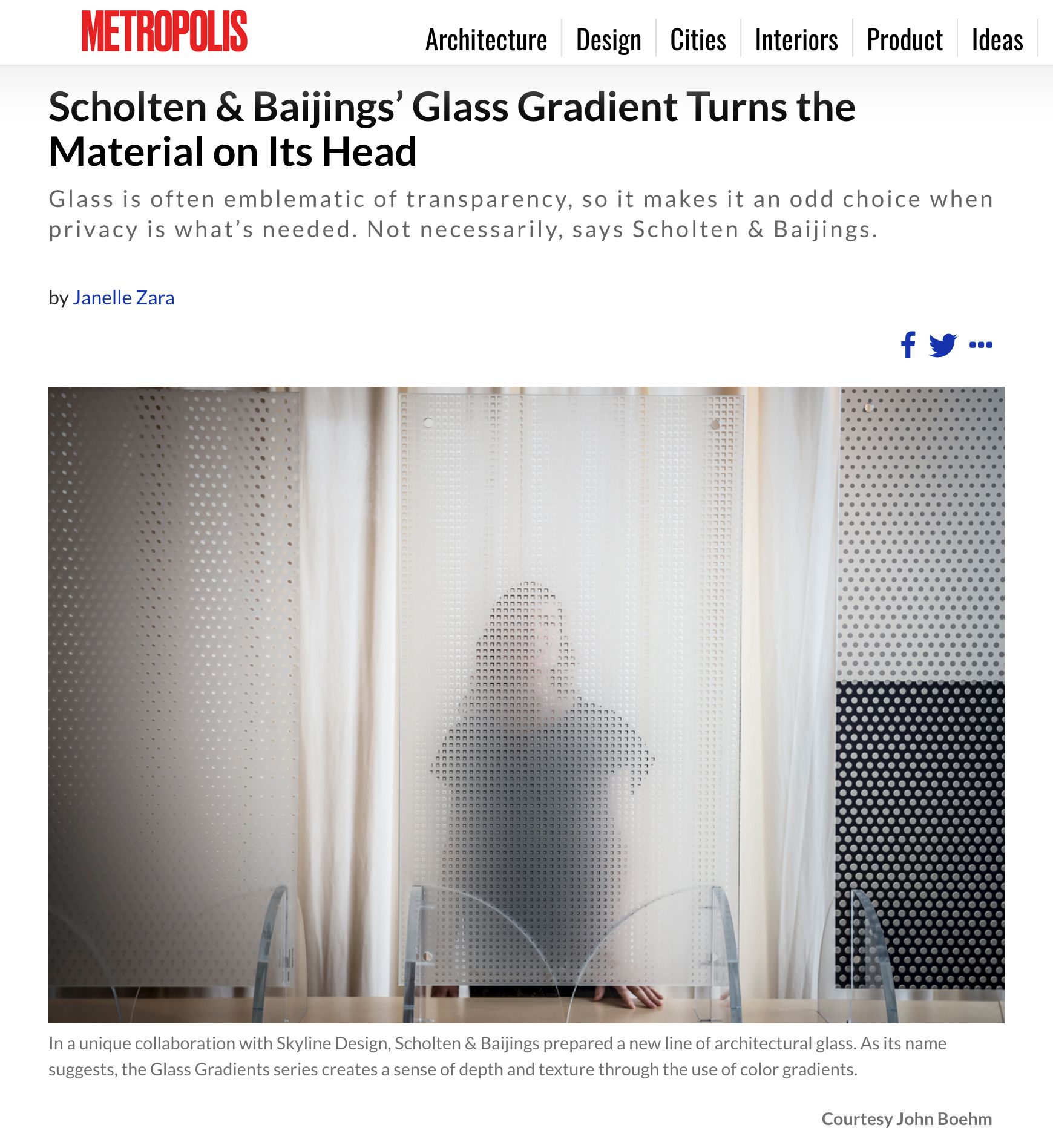 Metropis article of Scholten & Baijings' Design