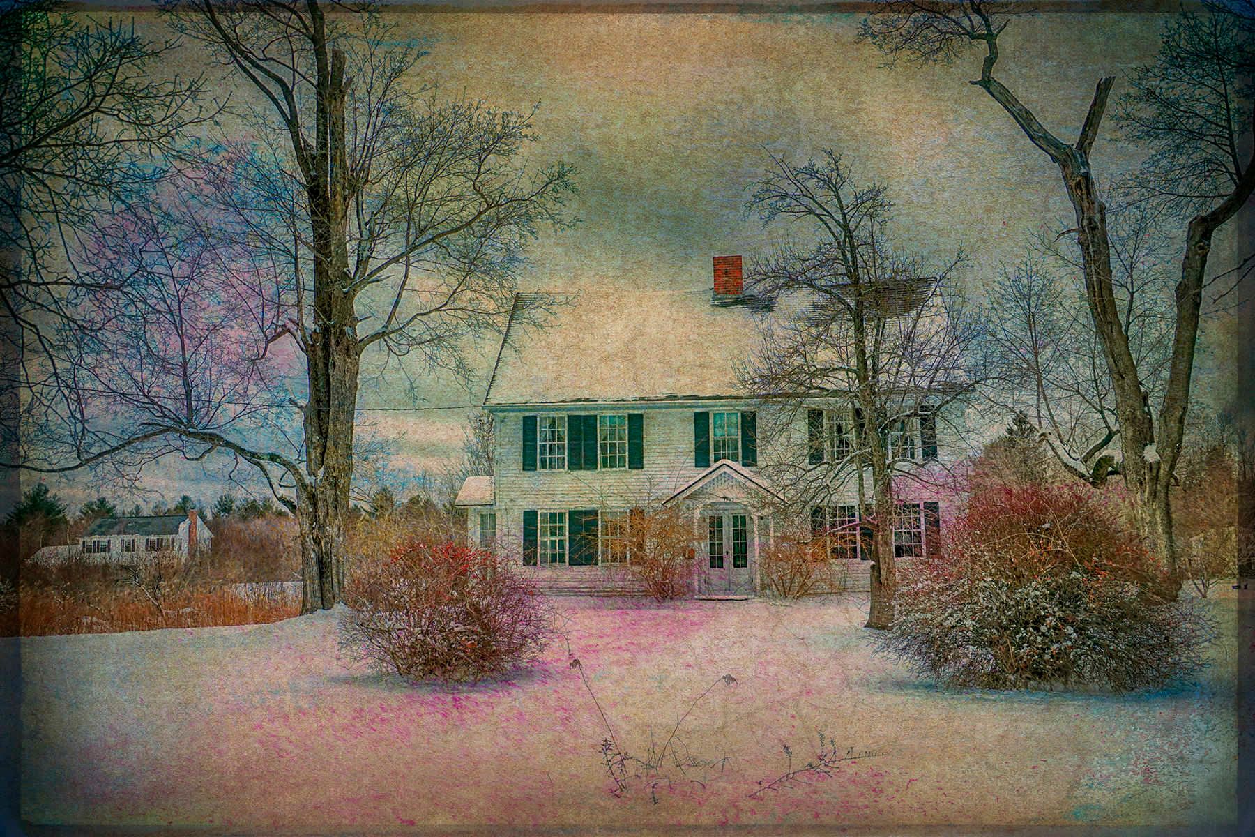 Digital Textured PhotographTorrington, CT A Colorful Winter in the Suburbs