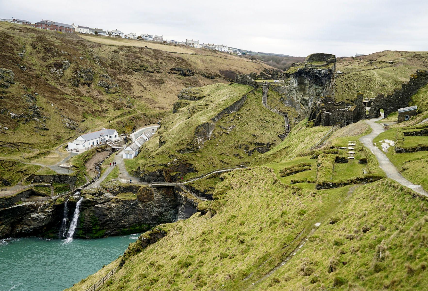 Digital PhotographTintagel, Cornwall, England, UK Castle of Ruins amongst the English Countryside