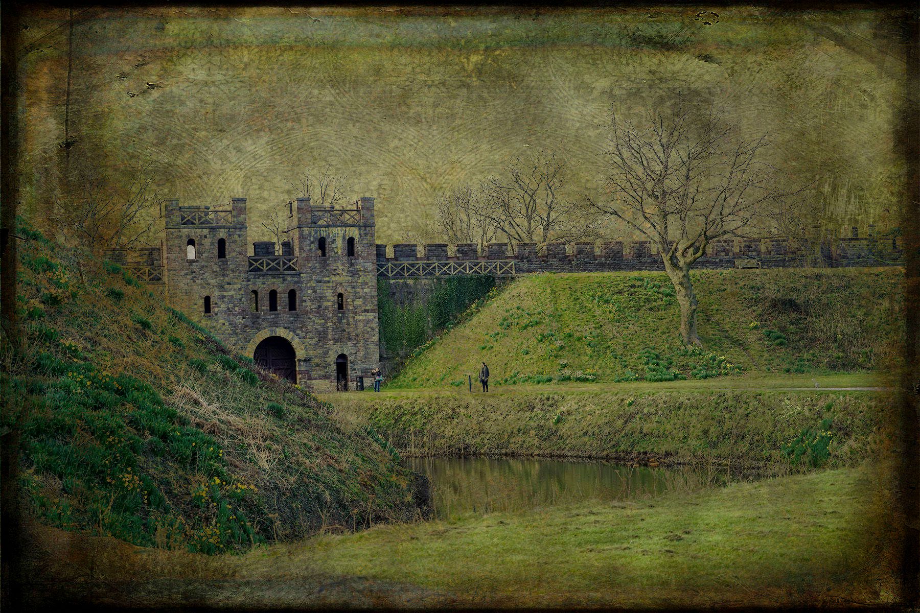 Digital Textured PhotographCardiff, Wales, UK A Timeless Glance at the Past