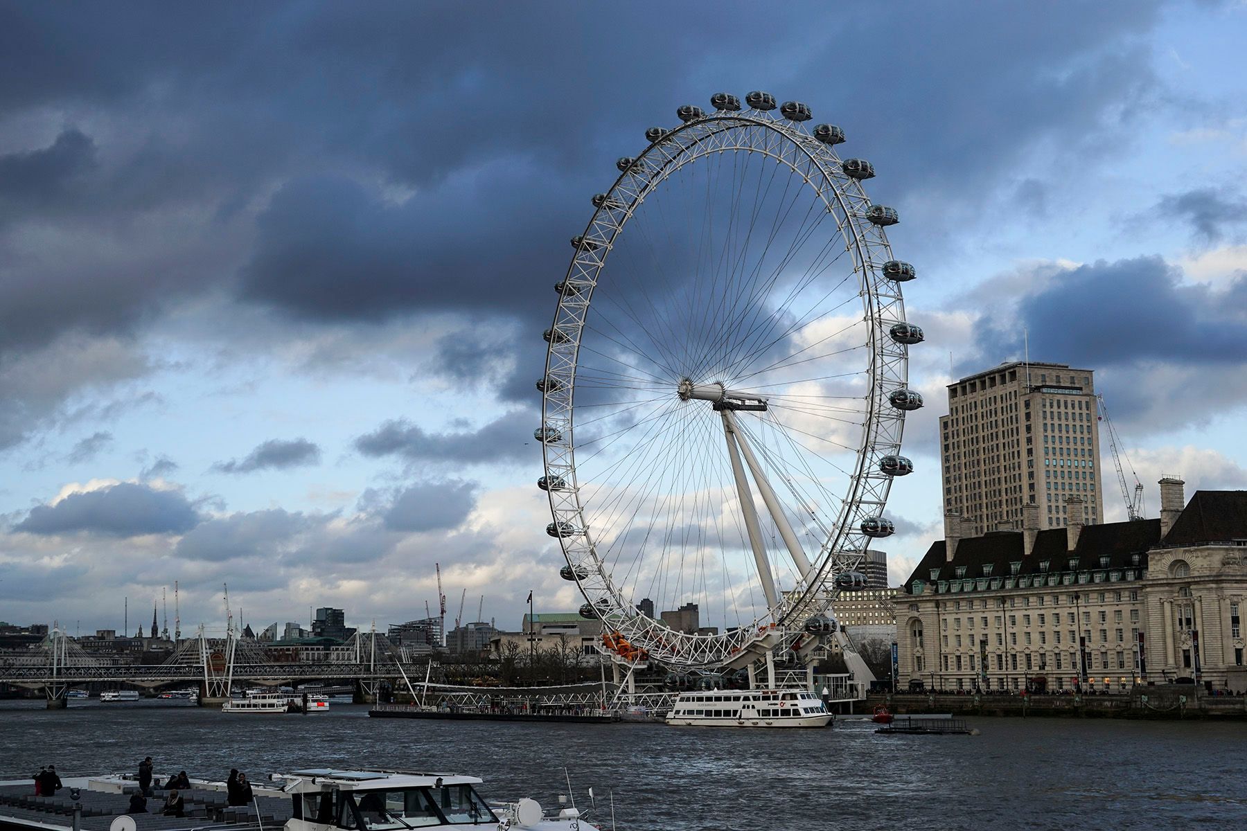 Digital PhotographLondon, England, UK Gloomy Clouds over the London Eye