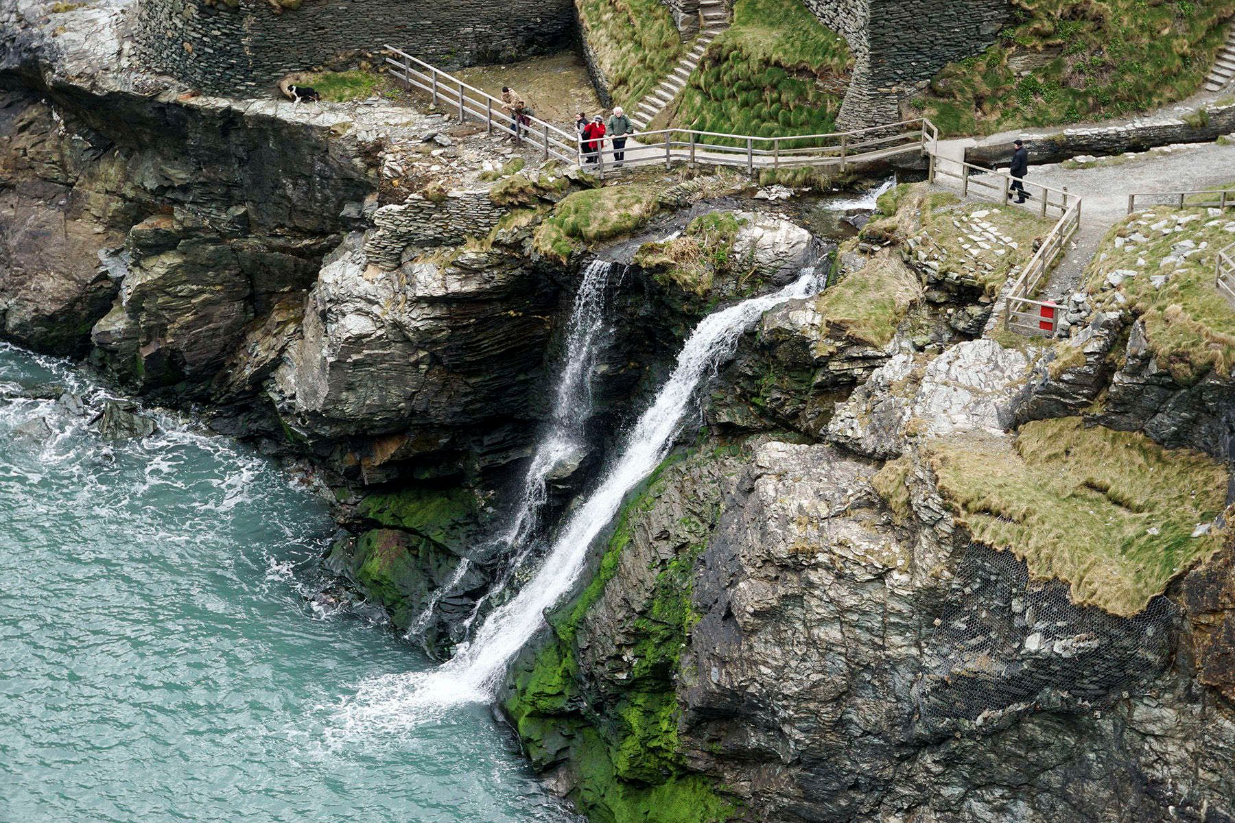 Digital PhotographTintagel, Cornwall, England, UK Waterfall beneath the Castle