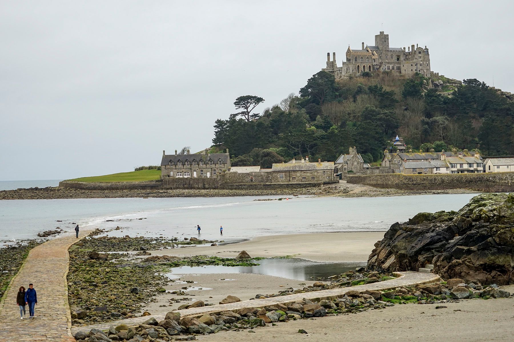 Digital PhotographMount's Bay, Cornwall, England, UK The Disappearing Path to a Castle