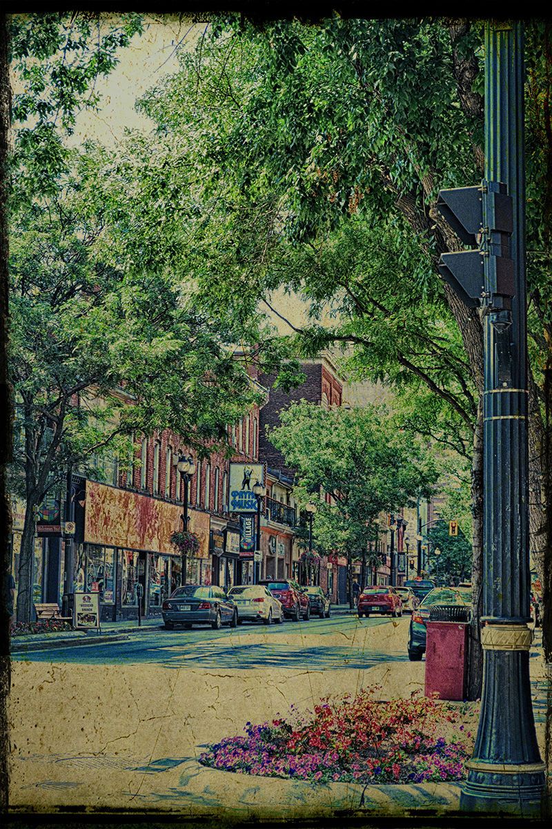 Digital Textured PhotographHamilton, Ontario, Canada A Vintage Glance at a Canadian City