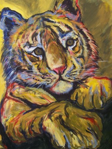 Acrylic on Canvas 16x24 Tyger
