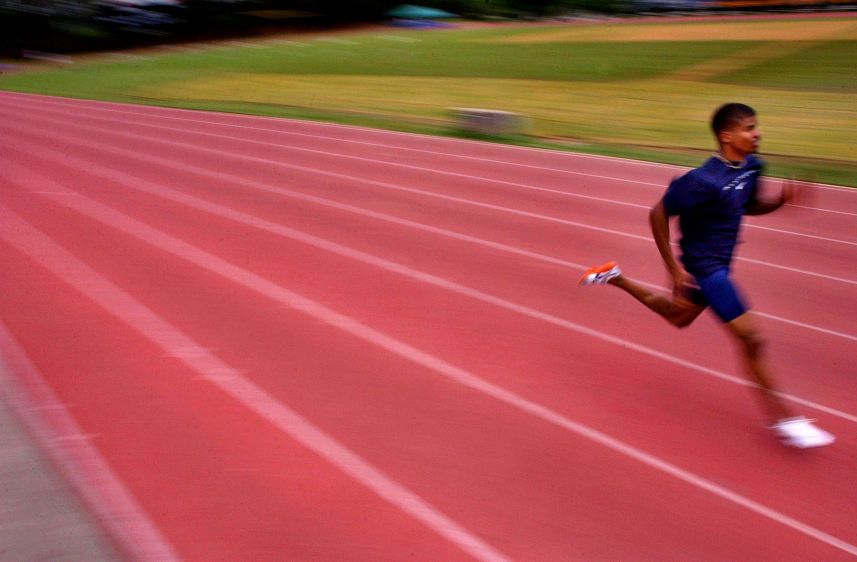 Few know what it's like to run 100 meters in under ten seconds, but Olympic medalist Terrence Trammell does, and it quite possibly looks like a blur when he does. SPRINTER TERRENCE TRAMMELL