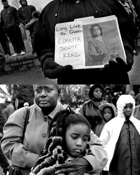 The funeral of Coretta Scott King, wife of Dr. Martin Luther King, Jr., who died at the age of 78. On the day of her funeral service more than 14,000 gathered to honor the civil rights leader. CORETTA SCOTT KING FUNERAL