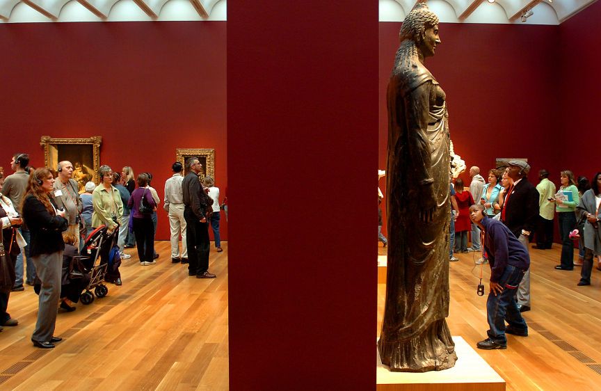 Art lovers take in work on loan from the Musée du Louvre in Paris, as part of a three-year collaboration between Atlanta's High Museum and the famous French museum. THE LOUVRE IN ATLANTA