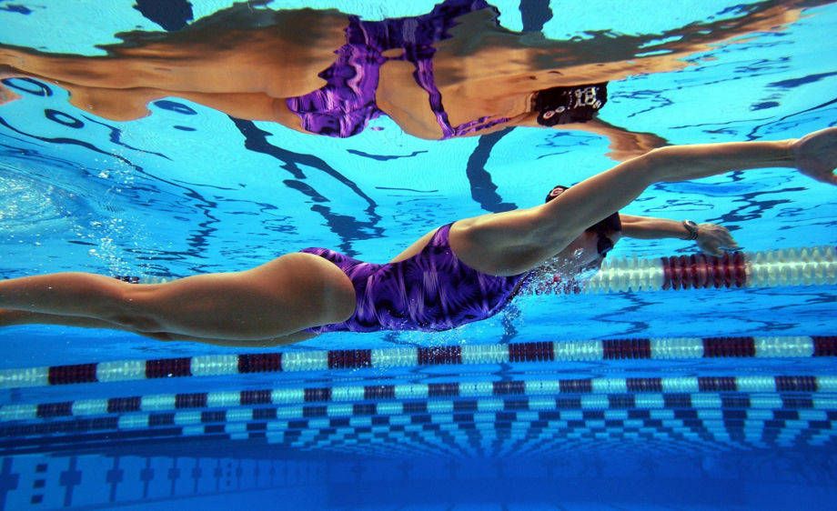 Olympic swimmer Kristy Kowal during her afternoon workout in preparation for the Olympic Trails.  Kowal won a silver medal in the 200-meter breaststroke at the 2000 Sydney Olympics.  On her most intense workout days, Kowal swims more than eight miles. OLYMPIAN KRISTY KOWAL
