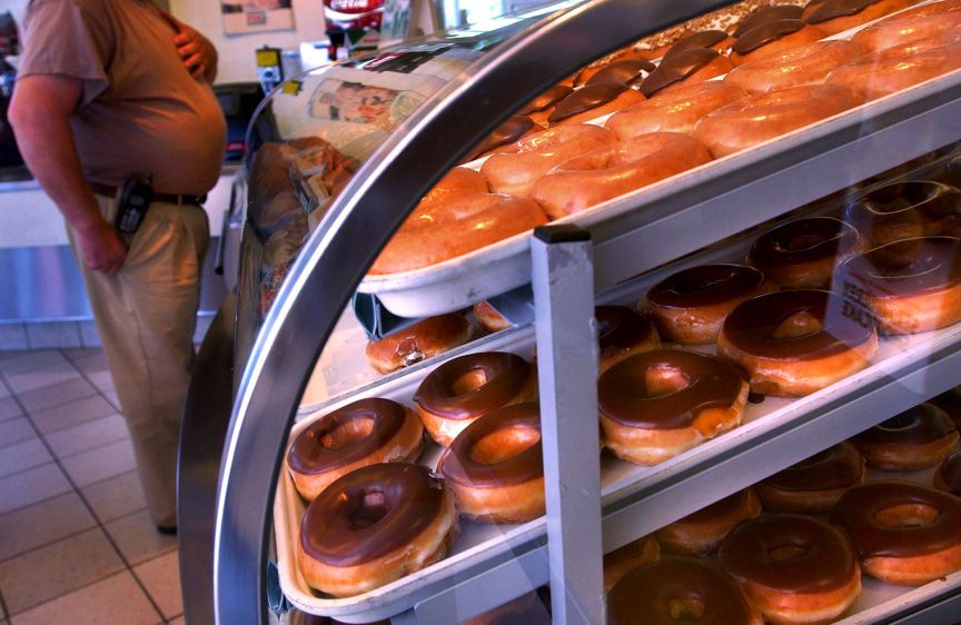 Hot Krispy Kreme donuts. SO MUCH FOR NEW YEAR RESOLUTIONS