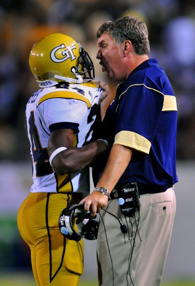 Georgia Tech's head football coach Paul Johnson makes sure he is understood. PAUL JOHNSON