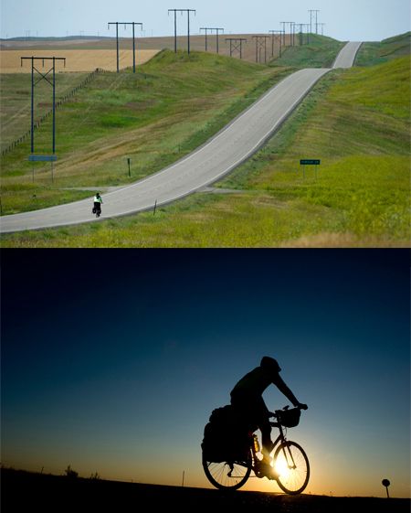 Montana is a big place, and can seem even bigger when you are riding acrosss it, one pedal stroke at a time. Montana was just one stop on a cross-country bike ride by New York Times reporter Bruce Weber. Photographed Circle, MT for the New York Times. MONTANA IN SLOW MOTION