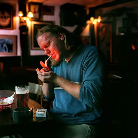 Jason Harvey, who lost his tech job during the Dot Com Bust, at his favorite hangout. DOT COM BUST