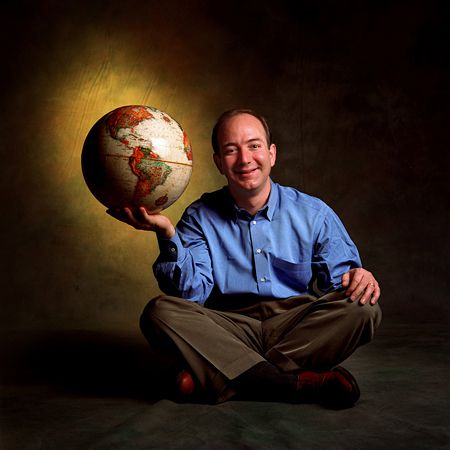 Jeff Bezos, founder and chief executive of Amazon.com photographed in the 1990s, ready to dominate the world of ecommerce. JEFF BEZOS