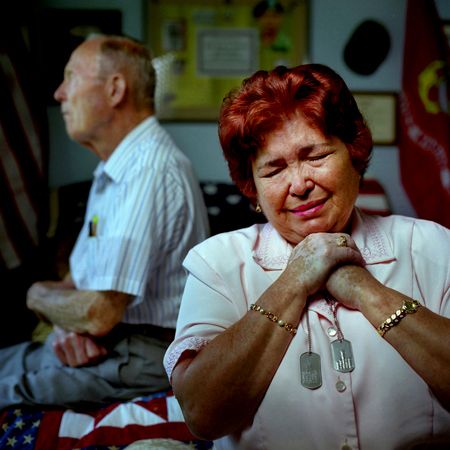 Manuela Thomas, 74, and her husband, John, 84, mourn the loss of their grandson Sgt. John Frank Thomas, who was killed in Iraq as part of the deployment of the Georgia National Guard's 48th Brigade. The couple raised their grandson from birth. KILLED IN IRAQ