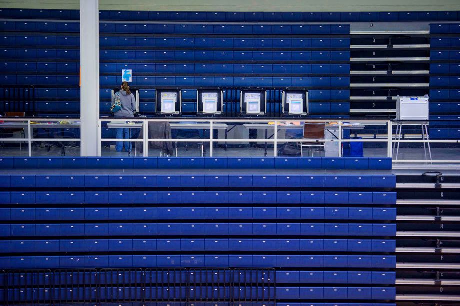 Voting traffic was slow in Cobb County, Ga., the former congressional district of Republican Presidential candidate Newt Gingrich, on Super Tuesday 2012. Photographed for the New York Times. SUPER TUESDAY