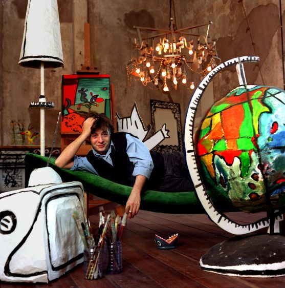 The art of Javier Mariscal, creator of Cobi, the mascot for the Barcelona Olympics, in his studio in Barcelona, Spain. ARTIST JAVIER MARISCAL