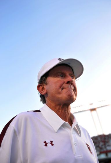 At the end of the day, University of South Carolina head football coach Steve Spurrier can only bite his lip in defeat... STEVE SPURRIER