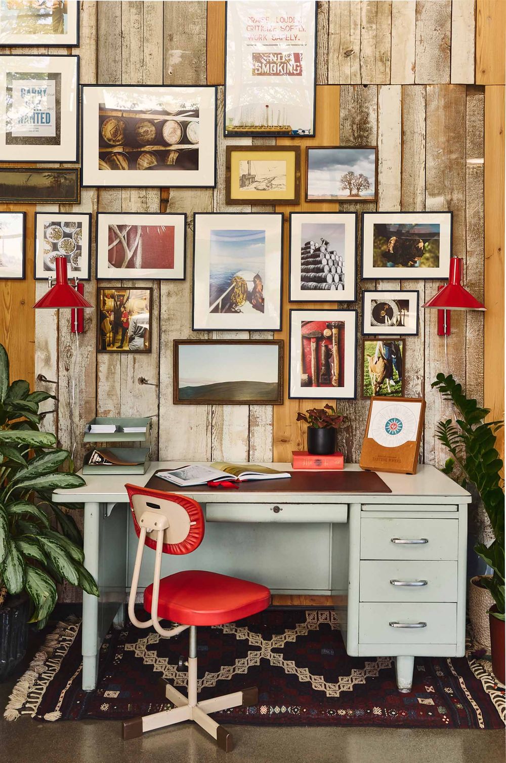 Westland Distillery Desk and Gallery Wall in Remodeled Retail Area