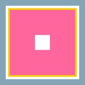 SQUARE with SMALL SQUARE Slate/Yellow/Pink