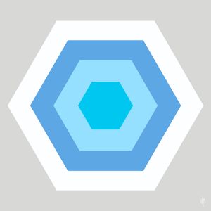 Hexagon Gray/Blue