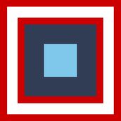SQUARES Double Red/Navy