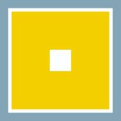 SQUARE with SMALL SQUARE  Slate/Yellow