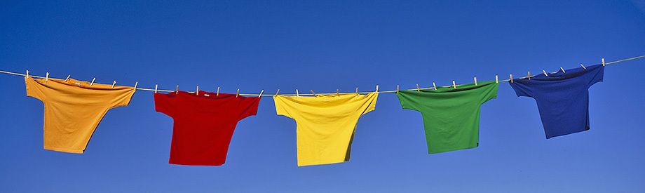 Colored T-shirts on Clothes line