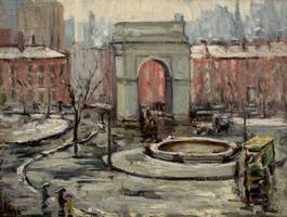 Alice Hirsch (1888-1935)
The Arch at Washington Square Park, NYC
Oil on board
12 x 16 inches
Signed lower left Alice Hirsch The Arch at Washington Square Park, NYC Unframed