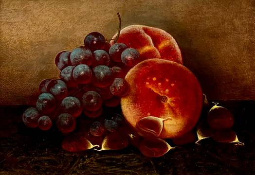 William Mason Brown Still life with Peaches, Grapes and Chestnuts