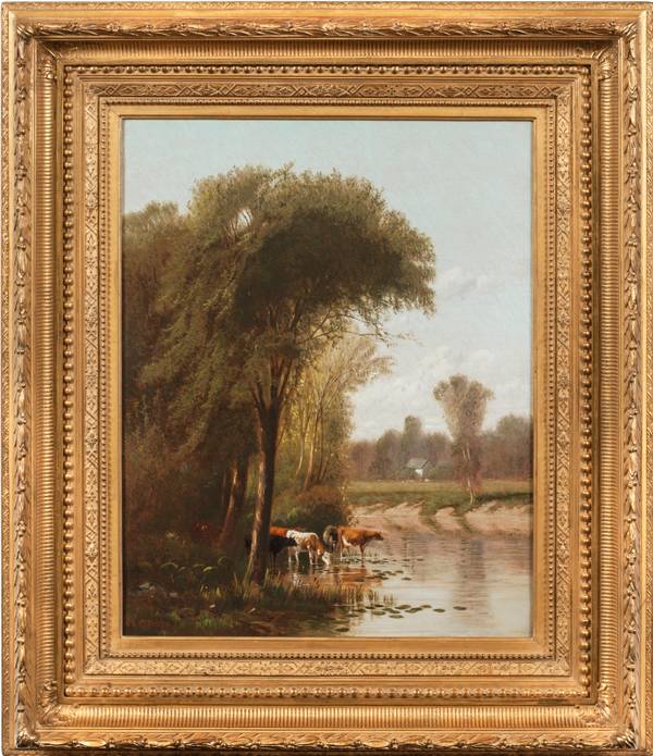 CLINTON LOVERIDGE (1824-1915)
Idyllic Landscape
Oil on canvas
20 x 16 inches
Signed lower left LOVERIDGE_Landscape_Framed.jpg