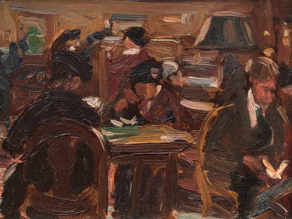 Theresa Ferber Bernstein (1890-2002)
New York Public Library
Oil on board
6 x 8 inches
Signed verso Theresa Ferber Bernstein New York Public Library Unframed