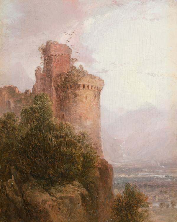 THOMAS DOUGHTY (1793-1856)
Valley of the Rhine, ca. 1845-6
Oil on panel
7 x 5 1/2 inches
Initialed at lower center, signed and inscribed with title on verso DOUGHTY_Rhine_Unframed.jpg
