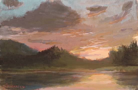 Lauren Sansaricq, Sunset over Colgate Lake Unframed