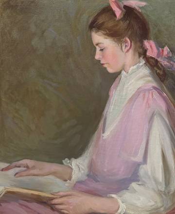 Mary Earl Wood Young Girl Reading