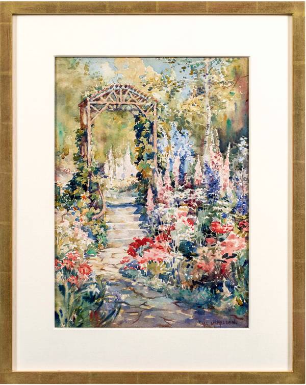 Mary Lane McMillan (1883-1976)
The Garden Path
Watercolor on paper
16 x 11 inches
Signed lower right Mary Lane McMillan The Garden Path