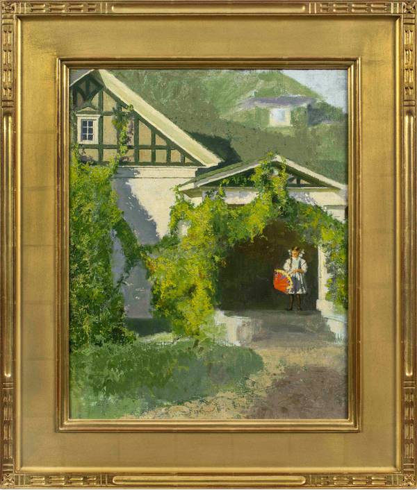 Mary Lane McMillan Young Girl with Parasol, c. 1910-1915
Oil on canvas
20 x 16 inches
Estate stamp verso Mary Lane McMillan Young Girl with Parasol