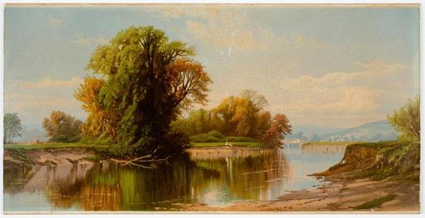 Alfred T. Bricher Early Autumn on Esopus Creek, Kingston, N.Y. (Recto)