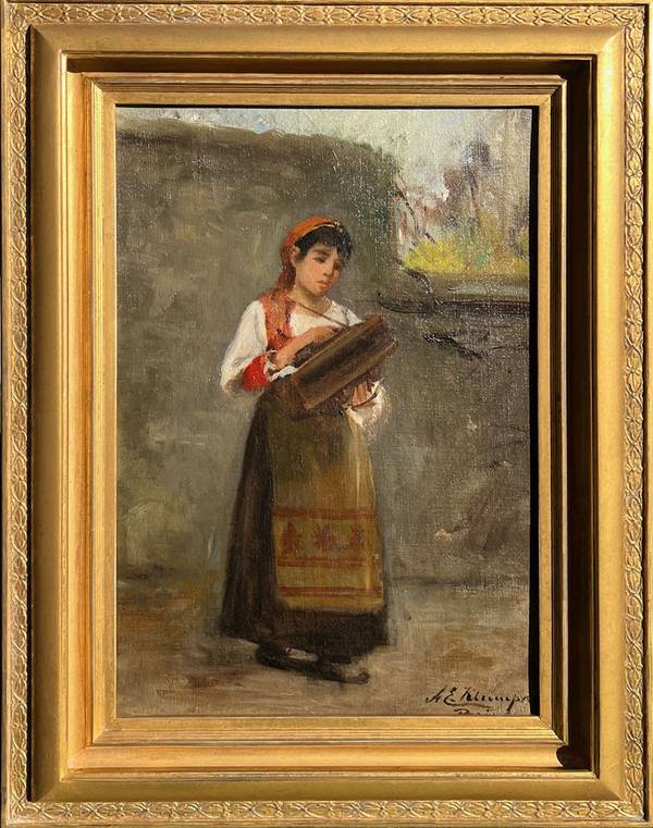 Anna E. Klumpke Young Lady with an Accordion, 1899