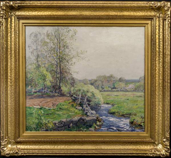 Wilson Irvine (1869 - 1936)
Springtime
Oil on canvas
24 x 27 inches
Signed lower right Wilson Irvine Spring in Old Lyme, CT Framed