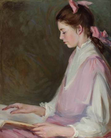 Mary Earl Wood Young Girl Reading