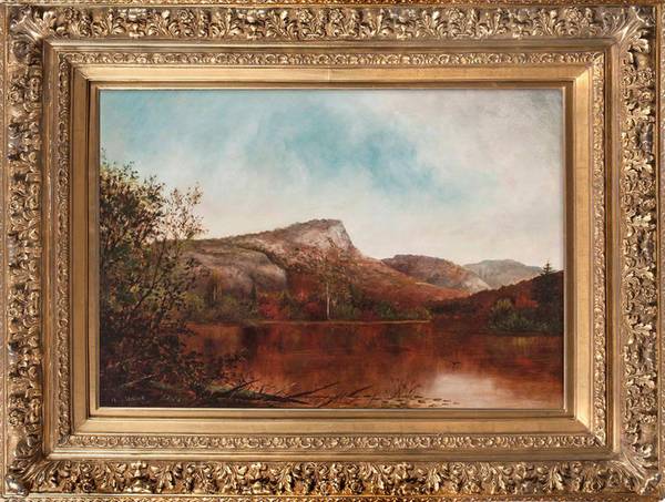 IDA H. STEBBINS (b. 1851) View of South Pond, New York, 1879 Oil on canvas 23 x 33 ½ inches Signed and dated, lower left IDA H. STEBBINS View of South Pond, New York
